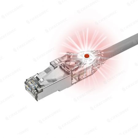 Kabel ethernet LED Cat.6 STP yang dapat dilacak