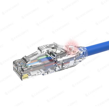 Kabel ethernet LED yang dapat dilacak Cat.6 UTP tanpa perisai