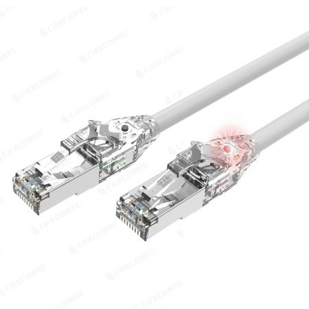 Cable de conexión blindado Cat6A con diseño LED rastreable - Cable de conexión con LED rastreable blindado Cat.6A