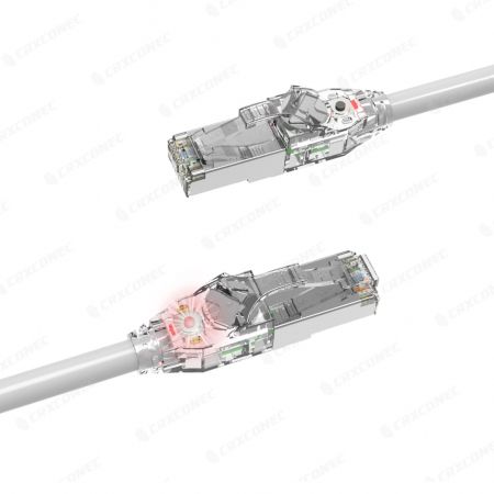 Kabel ekranowany z diodami LED do śledzenia kategorii 6A, wtyczka patch cord