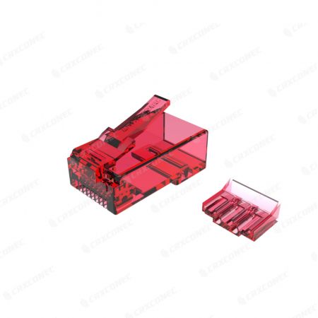 Lite Red Cat6 UTP RJ45 Connector With Insert 6 Up/ 2 Down - Lite Red Cat.6 UTP RJ45 Connector With Insert 6 Up/ 2 Down