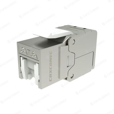 4PPoE Cat6A линейный STP безинструментальный RJ45 коннектор keystone jack с шторкой