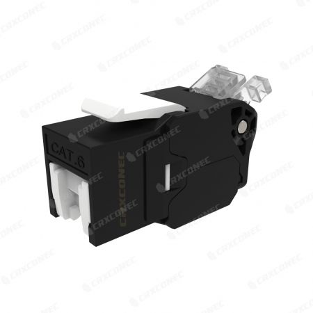 Conector Keystone RJ45 Cat6 sin herramientas de 180 grados con abrazadera de cable