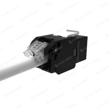 Conector Keystone sin herramientas Cat6A de 180 grados UTP - 1