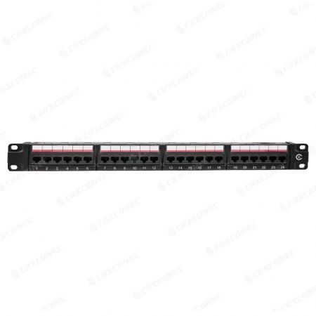 Panel de conexión Ethernet CAT6 UTP 1U de 24 puertos - Panel de conexión C6 Rack UTP 1U de 24 puertos y 180 RJ45