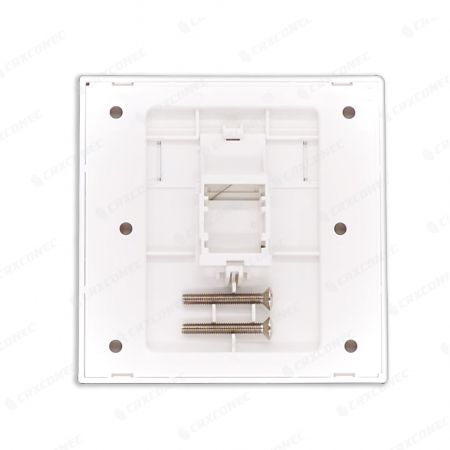 British Style 1 Port Flat RJ45 Shuttered Faceplate For Connection