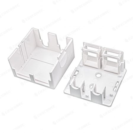 2 port network surface mount box white color for network connection