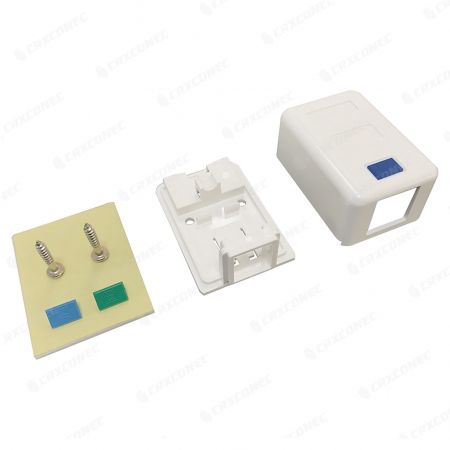 Kotak Permukaan Single Gang RJ45 Jaringan Ethernet dengan ICON