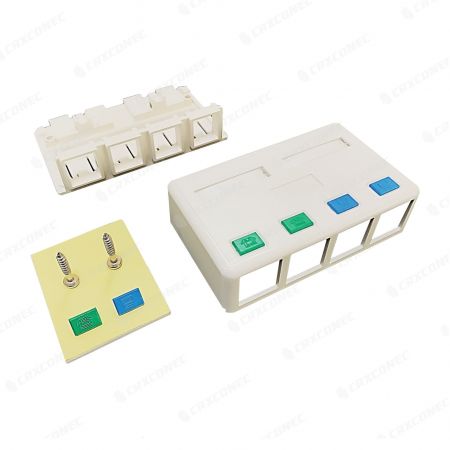 Blank Network Jack 4 Port Wall Surface Mount Box