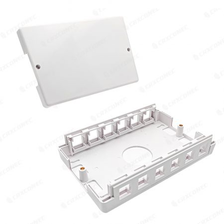 Caja de montaje superficial de 12 puertos para conexión Ethernet