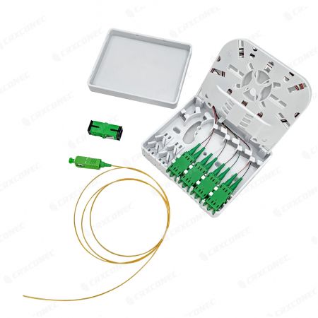 جعبه ترمینال فیبر 4 هسته / 8 هسته FTTH محل SC Simplex / LC Duplex آداپتور برای اتصال نوری