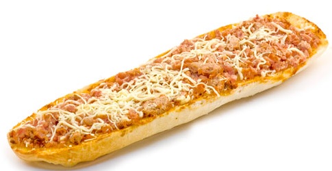 Emballage sous film rétractable pour pizza baguette