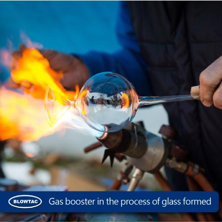 Impulsionador de gás no processo de formação de vidro