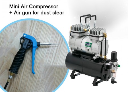 Mini Compressor de Ar + Pistola de Ar para limpeza de poeira