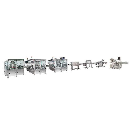 Packaging Production Line - A complete automated packaging production line with multiple integrated machines, showcasing Chin Yen's system integration capabilities.