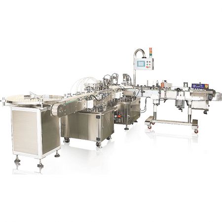 Labeling Machine - A sophisticated automatic labeling machine from Chin Yen, showcasing its conveyor system and multiple labeling heads.