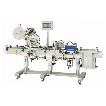 Detailed view of the CY-2000 wrap-around labeling head mechanism