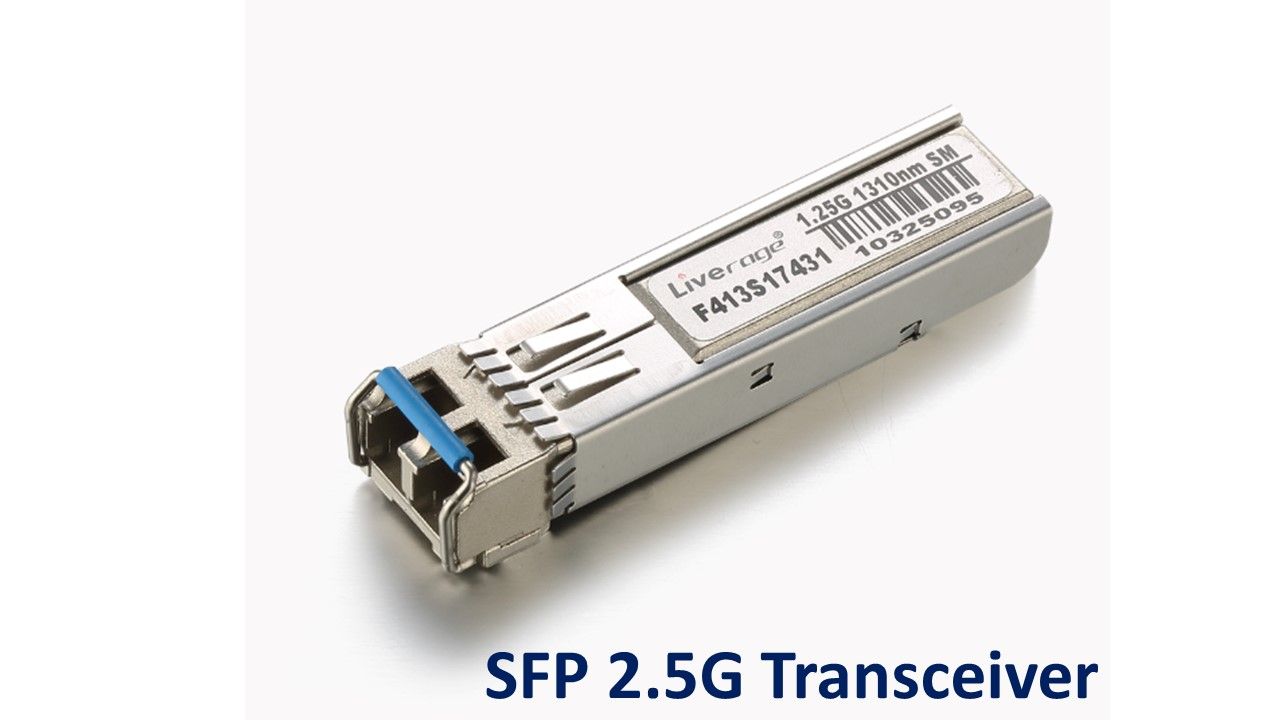 SFP med hastighetsgrad upp till 2,5 Gbps och överföring upp till 110 km.