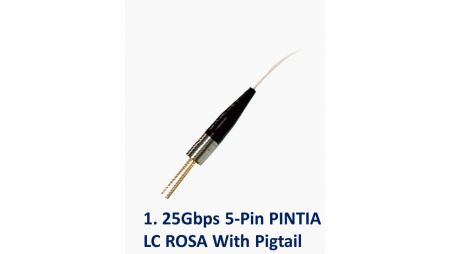 1. ROSA PINTIA LC da 25 Gbps a 5 pin con Pigtail - 1. Pigtail ROSA PINTIA LC da 25 Gbps a 5 pin