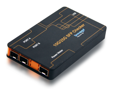 10G/25G SFP Битовый тестер ошибок - 10G SFP+ Checker может измерять оптическую мощность, считывать внутреннюю память EEPROM и мониторить информацию DDM.