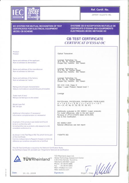 Liverage er en CB-sertifisert produsent.