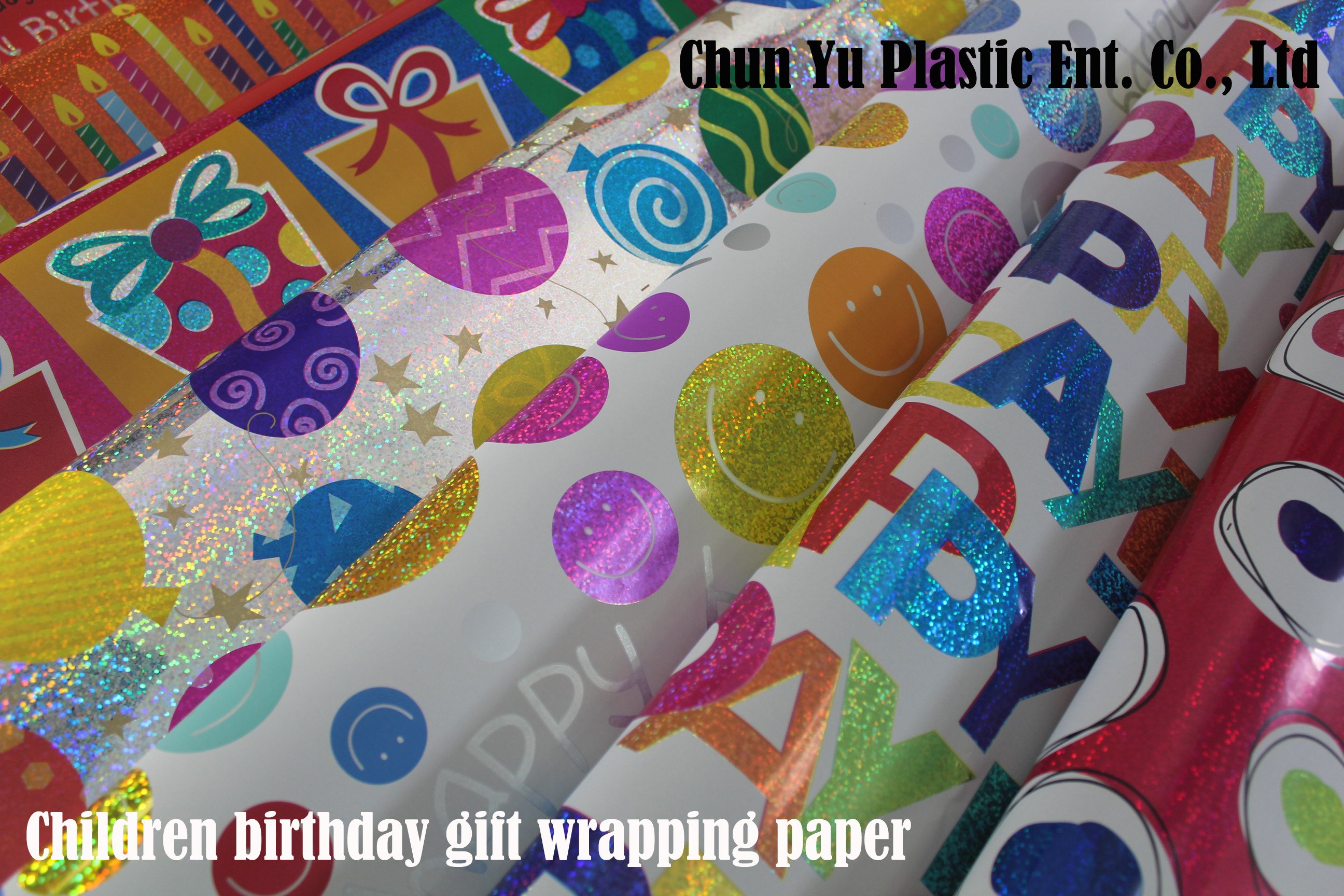 Premium custom designs printed gift wrapping paper for kids, children, boys, girls and birthday presents packaging directly from factory