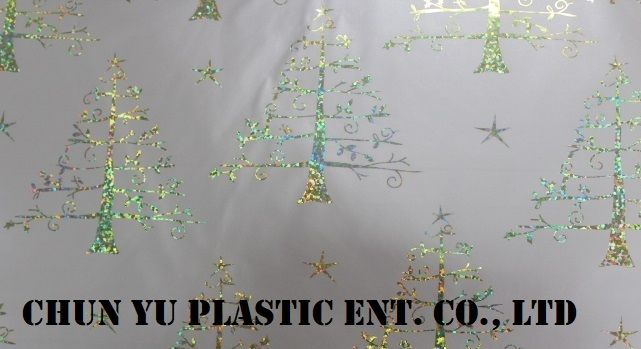 60gram metallized paper printed with Christmas Trees pattern for your selected Christmas gifts wrapping