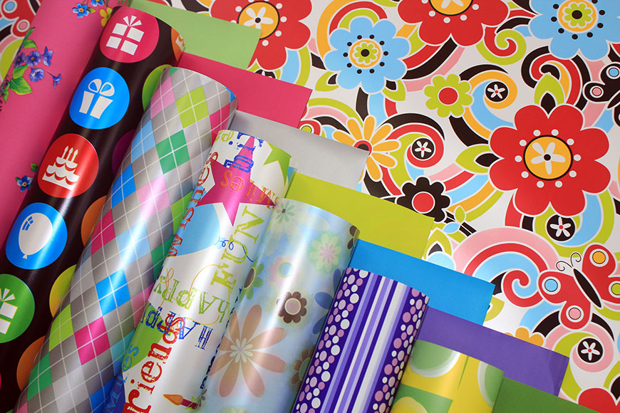 Printed Pearlized Gift Wrapping Paper in Roll & Sheet