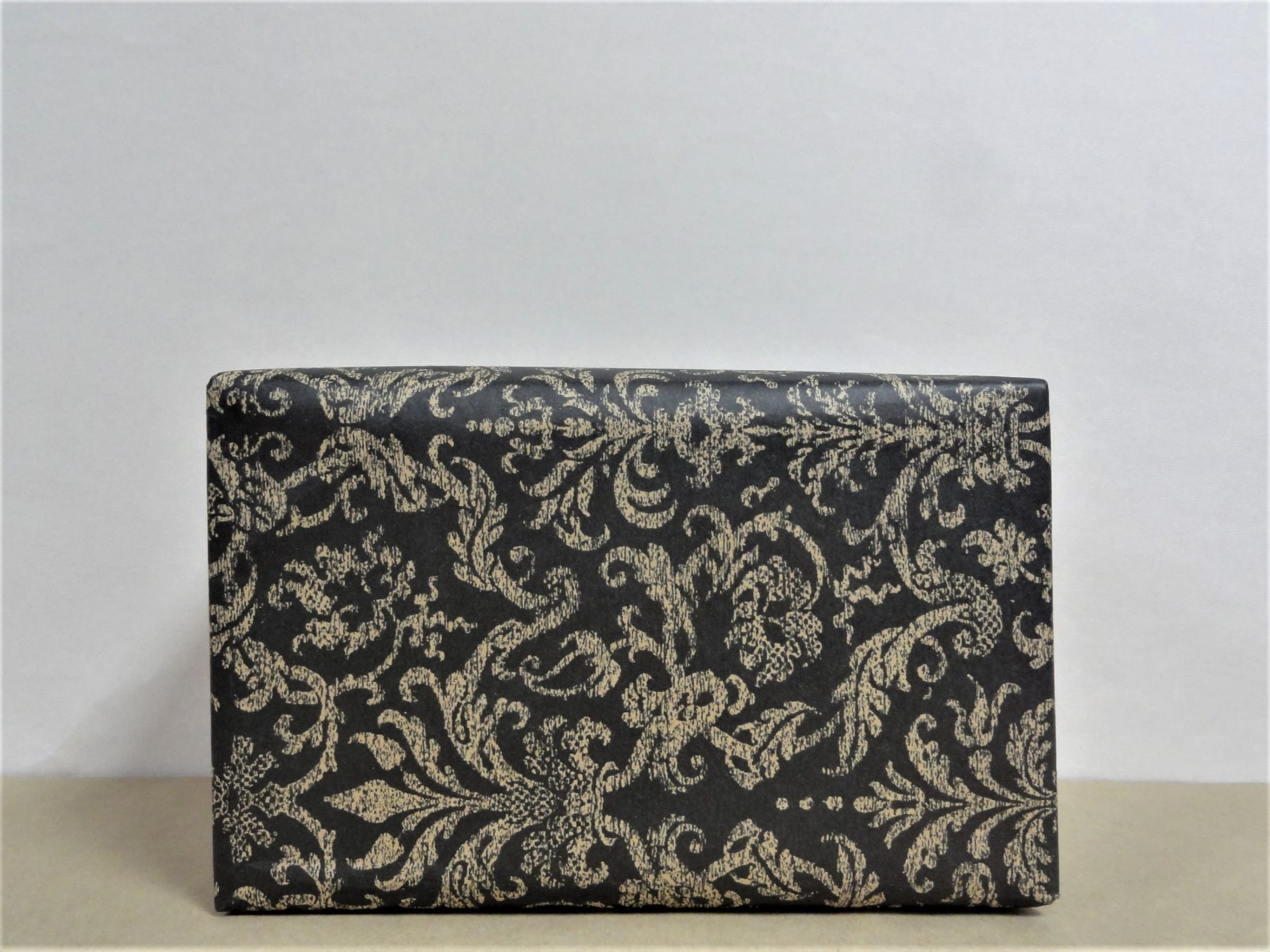 Damask Floral in different colors on 70gram natural look brown kraft paper ideal for gift wrapping