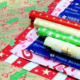 holographic shiny custom printed gift wrapping paper