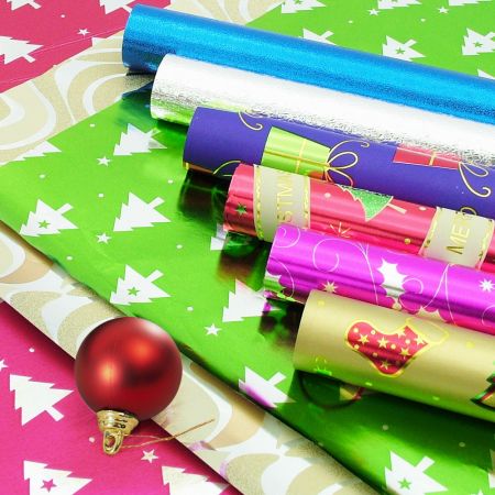 metallic cellophane shiny custom printed gift wrapping paper