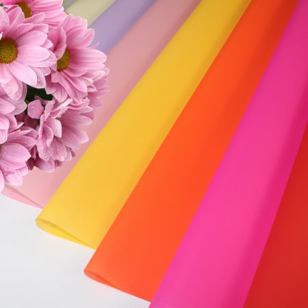 solid color print BOPP cellophane film flower wrapping paper for fresh cut flower bouquets