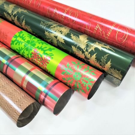 Beautiful metallic foil custom designs print Christmas gift wrapping paper