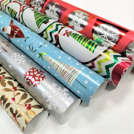 Luxury metallic foil custom designs print Christmas gift wrapping paper