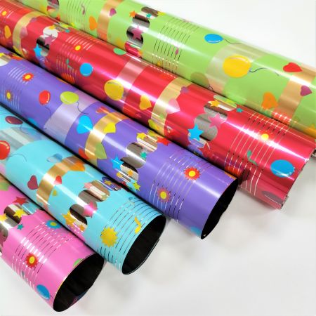 photo of music melody kids girls metallic BOPP gift wrapping paper for birthday parties