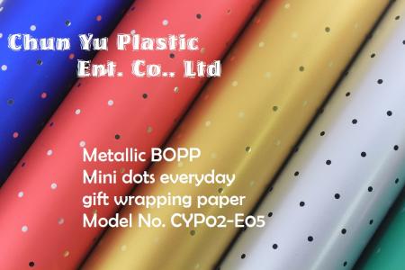 Metallic BOPP with mini dots designs printed gift wrapping paper