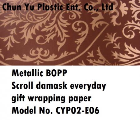 Metallic bopp universal design printed gift wrapping paper