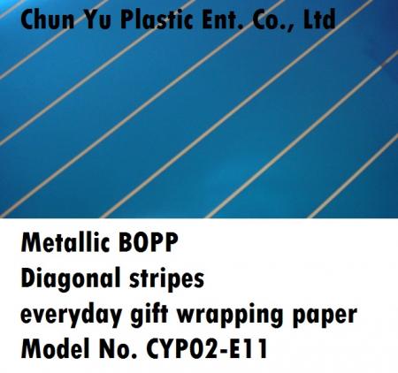 Metallic BOPP with diagonal stripe designs printed gift wrapping paper