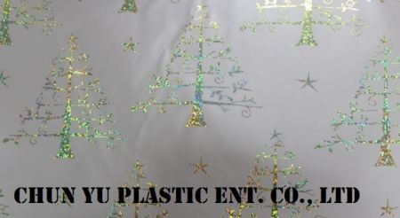 Model No. CYP03-EM063 Christmas Trees 60gram metallic gift wrapping paper