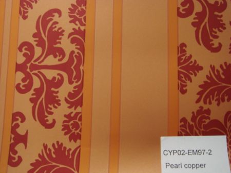 Model No. CYP03-EM097 Christmas Damask & Stripes 60gram metallic gift wrapping paper