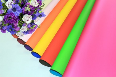 Two sides solid color printing waterproof flower wrapping paper (Pearl wrap) - Color Printed Pearlized Flower and Gift Wrapping in Roll & Sheet