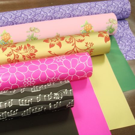 custom design printed double sided waterproof flower wrapping paper