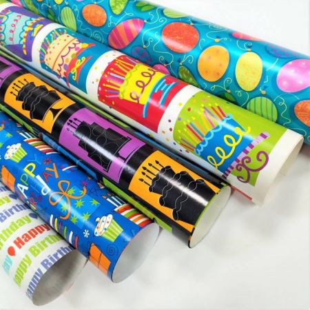 High quality custom designs printed kids gift wrapping paper rolls