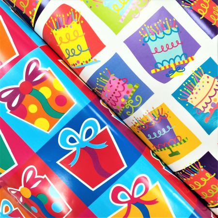 High quality custom designs printed birthday balloons kids gift wrapping paper rolls
