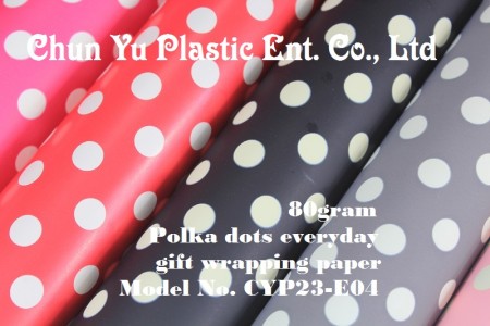 Model No. CYP23-E04: 80gram Polka dots Everyday Gift Wrapping Paper