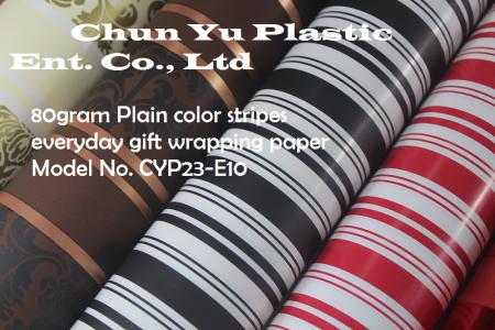 80gram Plain Color Stripes Everyday Gift Wrapping Paper - 80gram gift wrapping paper printed with Plain Color Stripes designs for gift preparing
