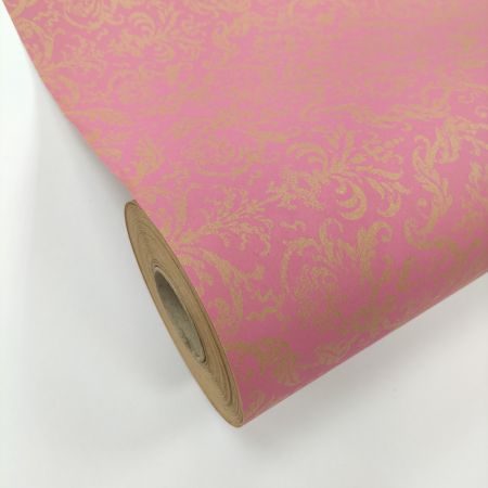 pink baby design printed brown kraft gift packing paper wrapping rolls