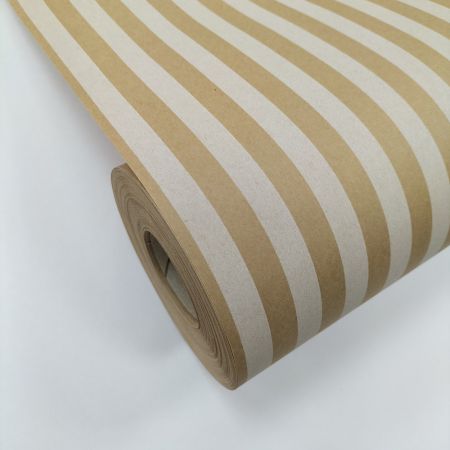 white color design printed brown kraft gift packing paper wrapping rolls