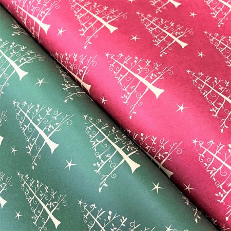 Christmas print brown kraft gift wrapping paper counter rolls