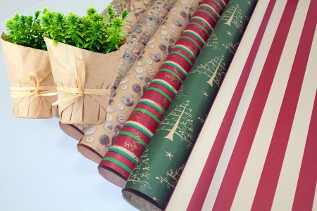 Brown Kraft Paper With Printing Flower Wrapping & Gift Wrapping Paper - Brown kraft Flower Wrapping in Rolls and Sheets